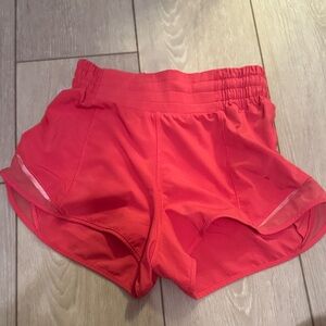 Lululemon Athletica Vibrant Red Athletic Shorts (LINING CUT OUT!!!)